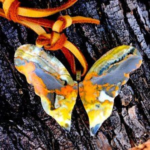 Bumblebee Jasper Butterfly Pendant